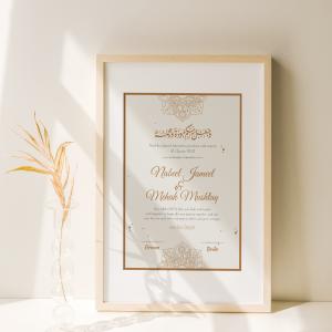 Vows in Gold: A Personalized Nikah Nama Frame