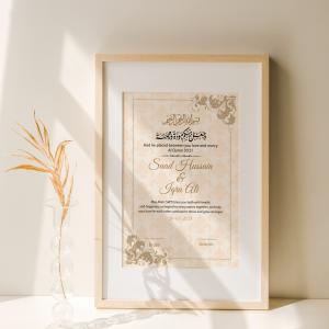 Union Sealed: Personalized Wedding Nikah Nama