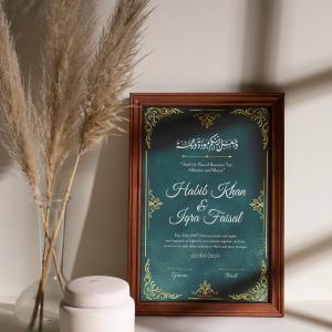 Vows in Gold: A Personalized Nikah Nama Frame
