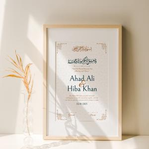 Sacred Bond: Custom Nikah Nama Certificate Frame